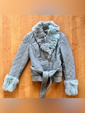 bebe Leather, Fur trimmed jacket